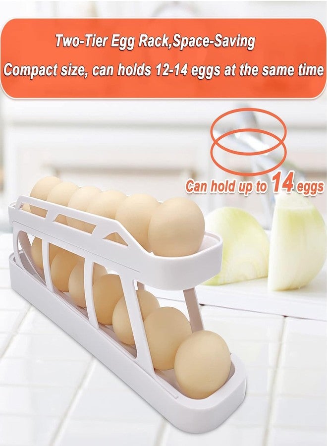 Portible حامل بيض محمول للثلاجة، موزع بيض متحرك، منظم تخزين بيض أوتوماتيكي موفر للمساحة للثلاجة وخزانة المطبخ (قطعة واحدة) - Image 5